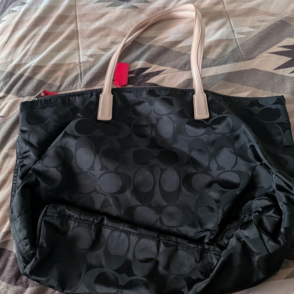 Coach Black and Tan Tote Bag - Picture 2 of 4